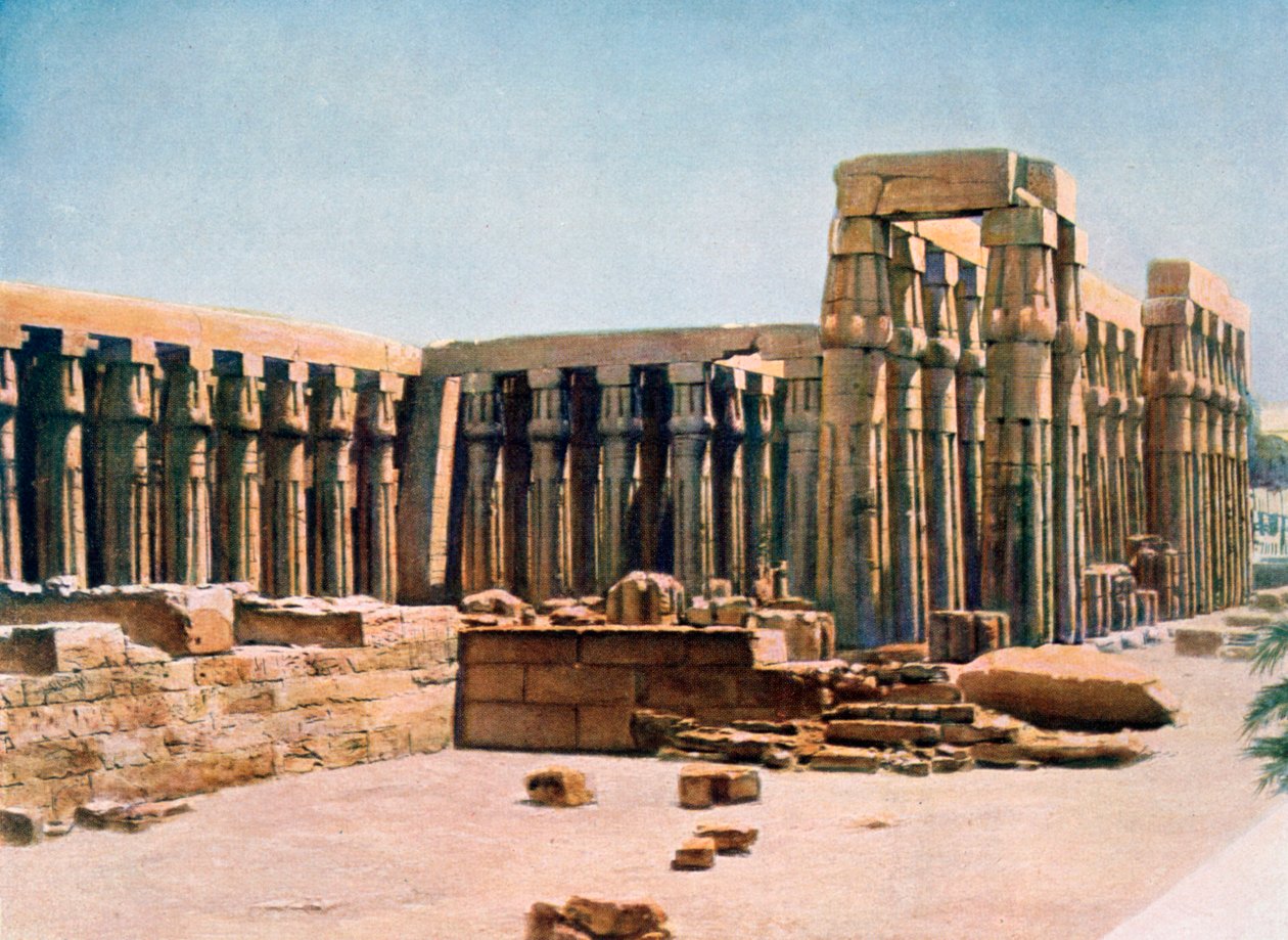 Kolonnaden til Amenhotep III, Luxor-tempelet, Egypt, 1900-tallet av Unbekannt