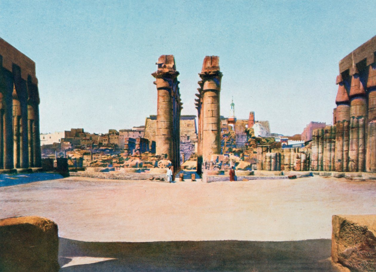 Kolonnaden til Amenhotep III, Luxor-tempelet, Egypt, 1900-tallet av Unbekannt