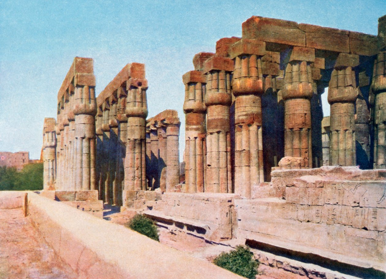 Kolonnaden til Amenhotep III, Luxor-tempelet, Egypt, 1900-tallet av Unbekannt