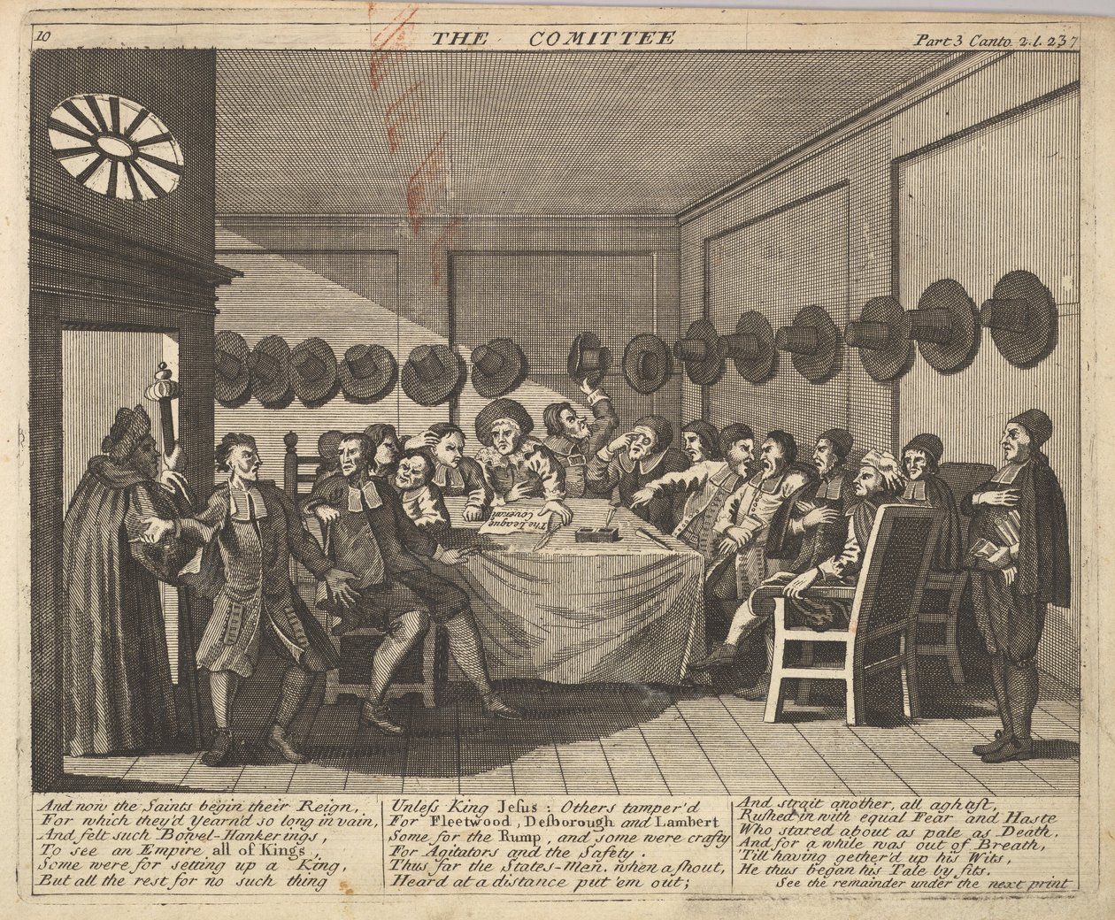 Komiteens plate 10: Illustrasjoner til Samuel Butlers Hudibras, 1725-30. av Unbekannt