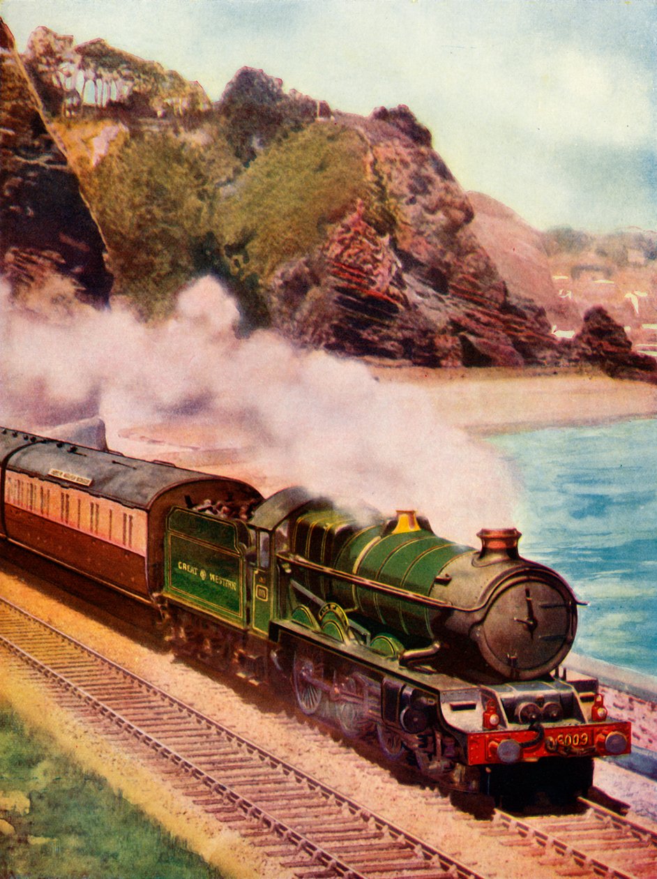 Cornish Riviera Express tegnet av et lokomotiv i King-klassen, 1935-36. av Unbekannt