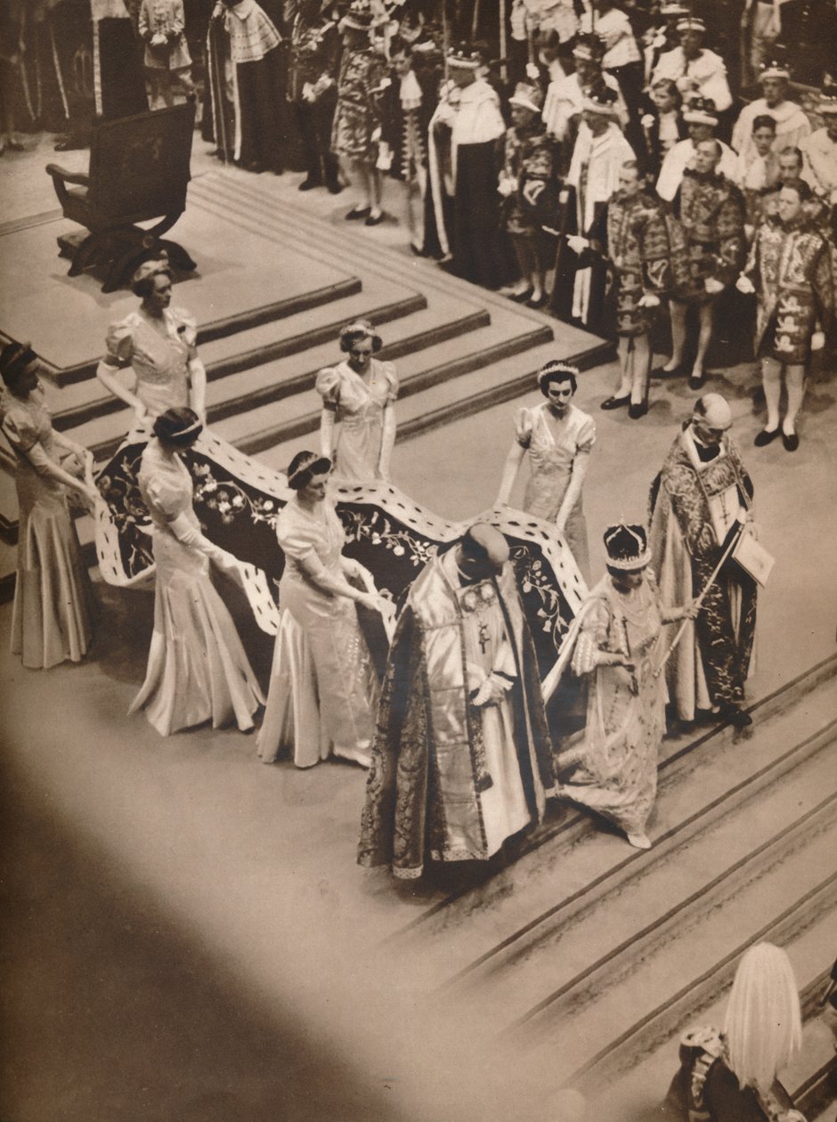 Kroningsseremonien i klosteret: Queens Procession, 1937 av Unbekannt