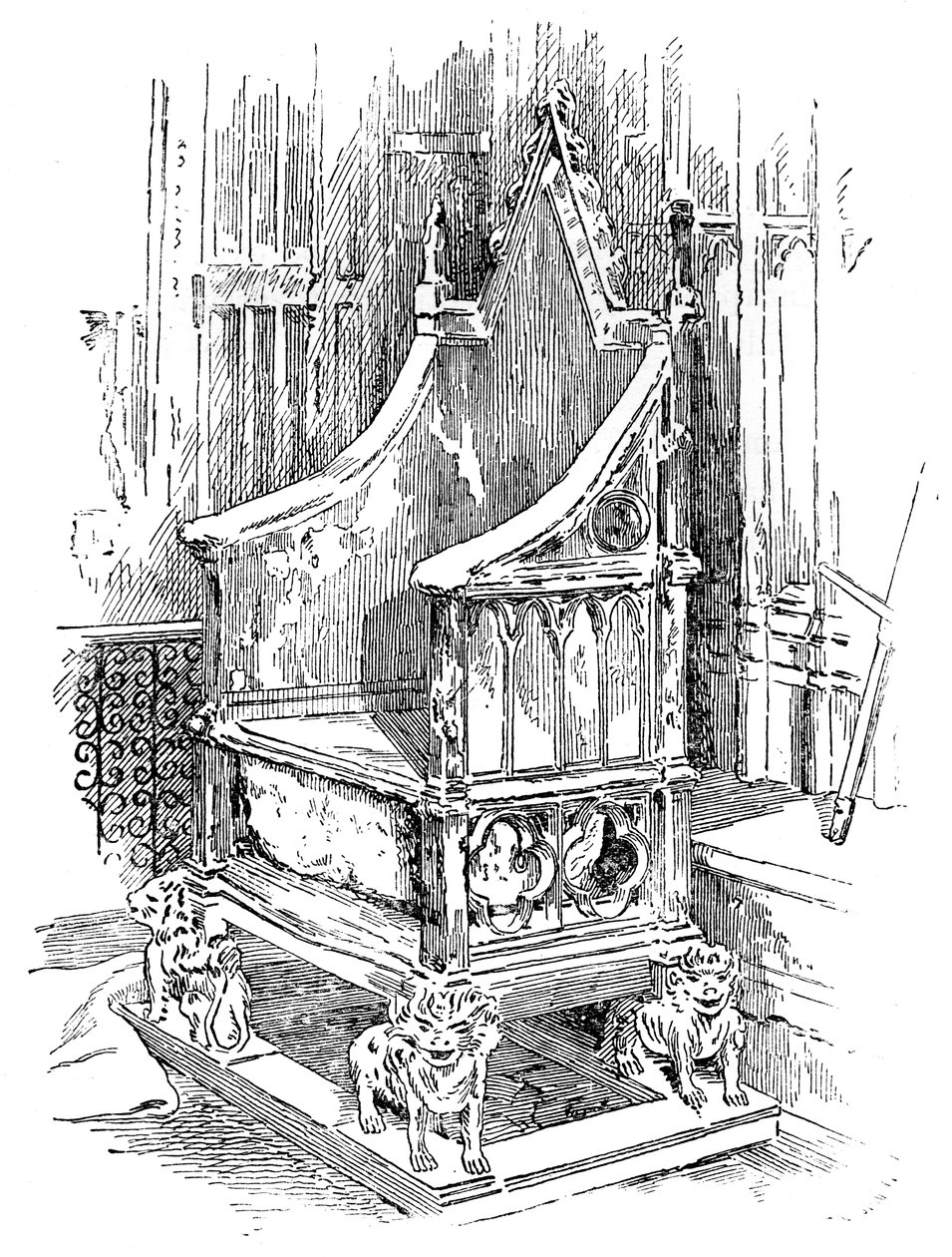 The Coronation Chair, Westminster Abbey, London, 1900 av Unbekannt