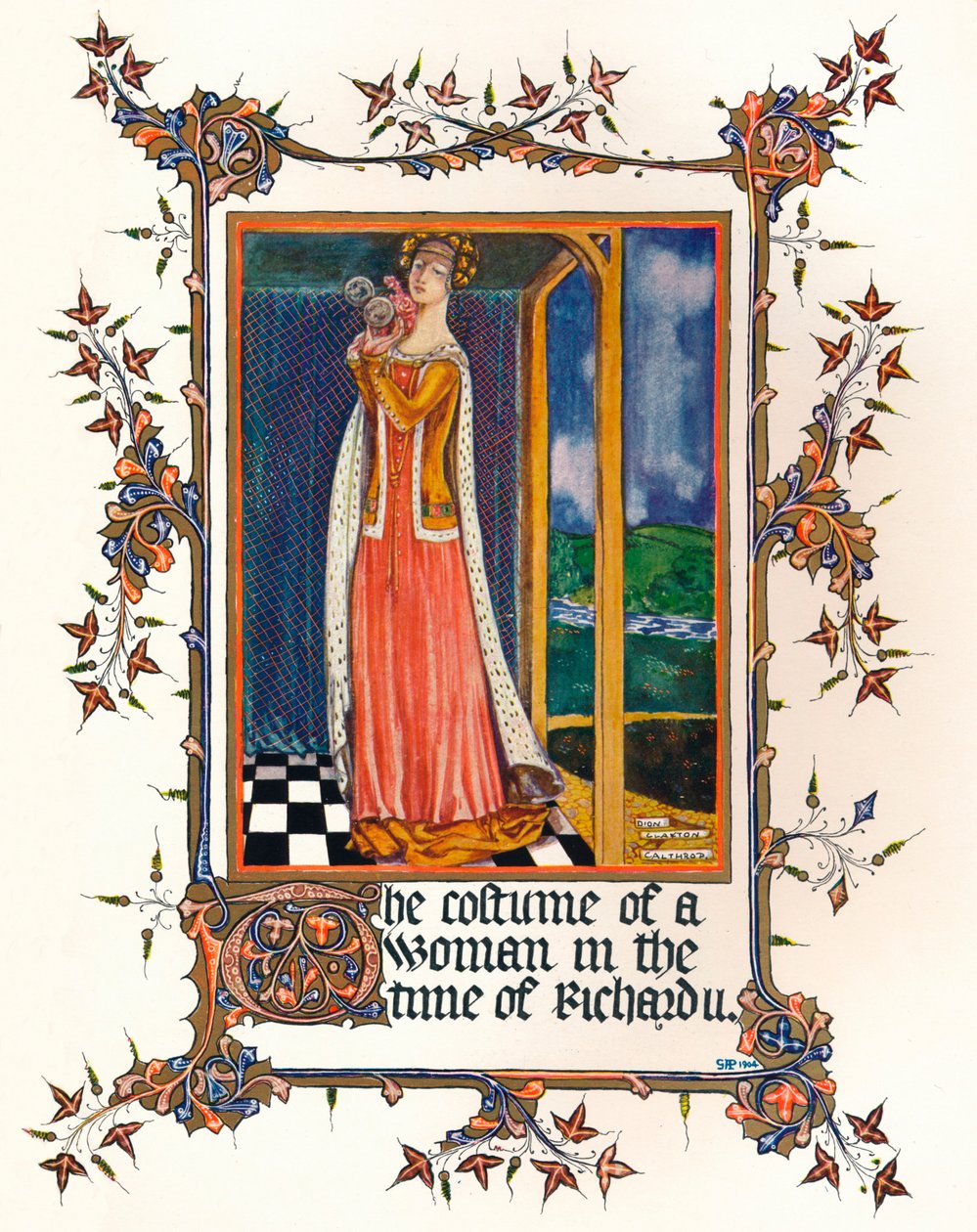 The Costume of a Woman in the time of Richard II, c1300-tallet, 1904 av Unbekannt