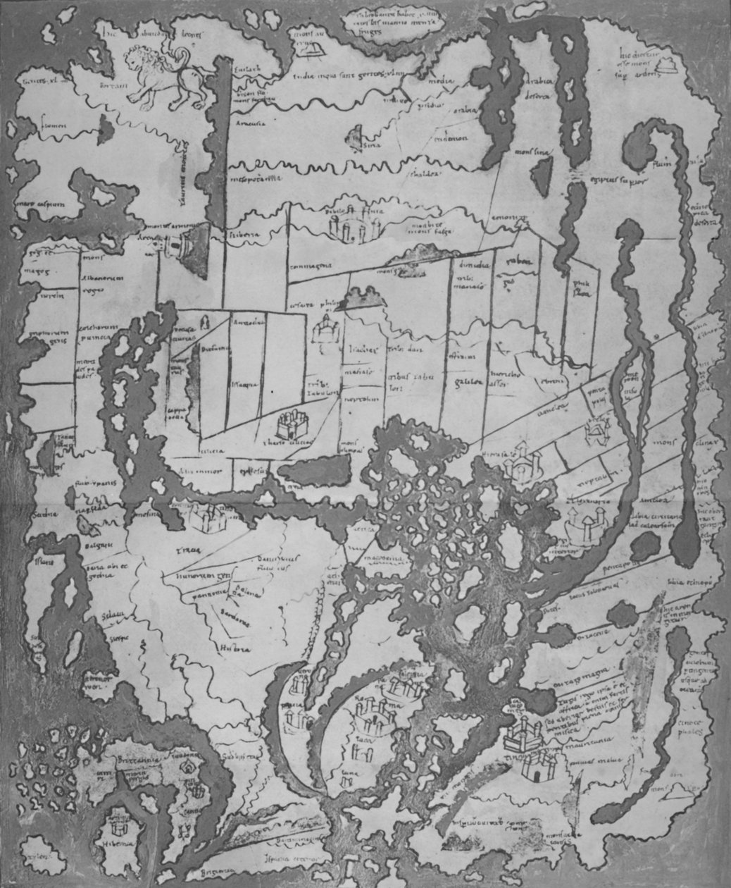 Det Cottoniana eller angelsaksiske kartet MS Tib. BV, c995, 1903 av Unbekannt
