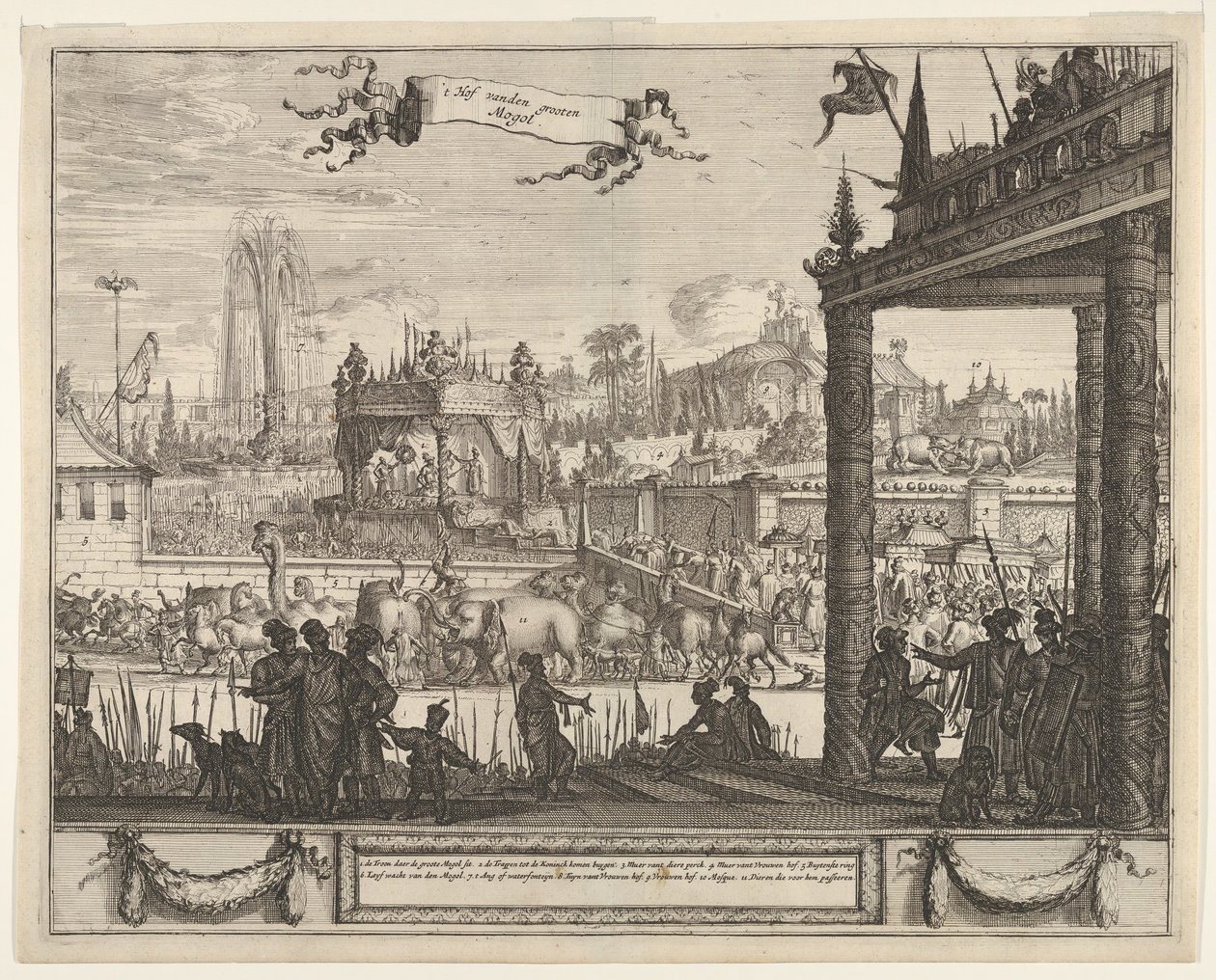 The Court of the Great Mogul t Hof vanden grooten Mogol, 1600-tallet. av Unbekannt