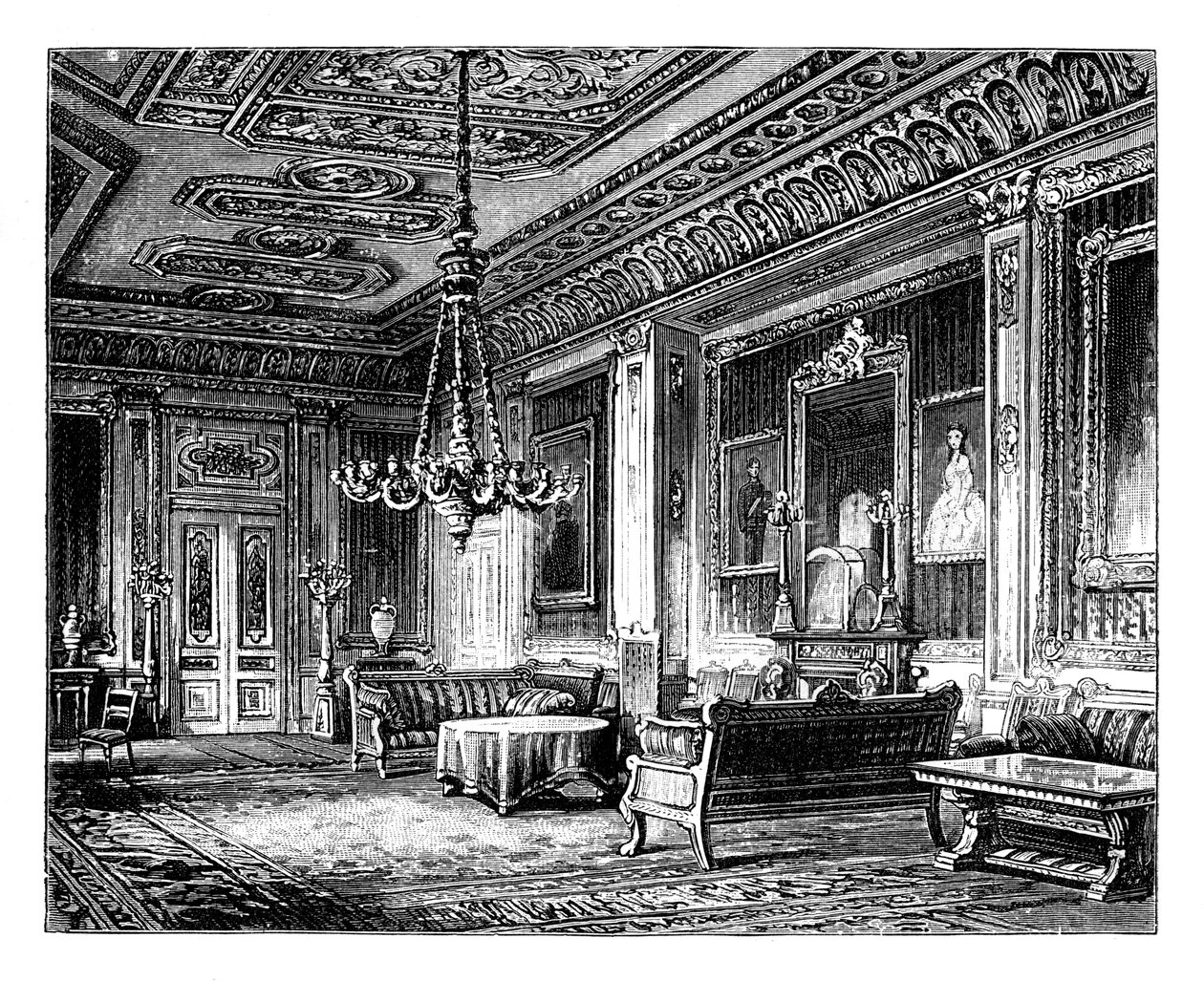 The Crimson Drawing-Room, Windsor Castle, c1888 av Unbekannt
