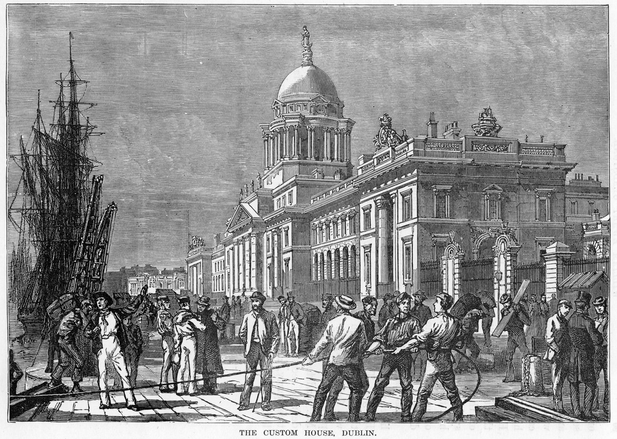 The Custom House, Dublin, 1800-tallet av Unbekannt