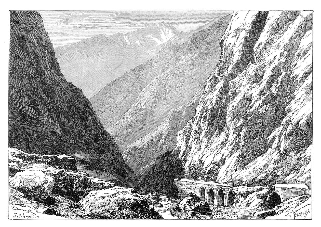 The Darial Defile på Russlands Georgia-grense, 1895 av Unbekannt