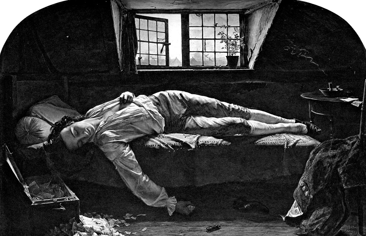 The Death of Chatterton, 1856 1900 av Unbekannt