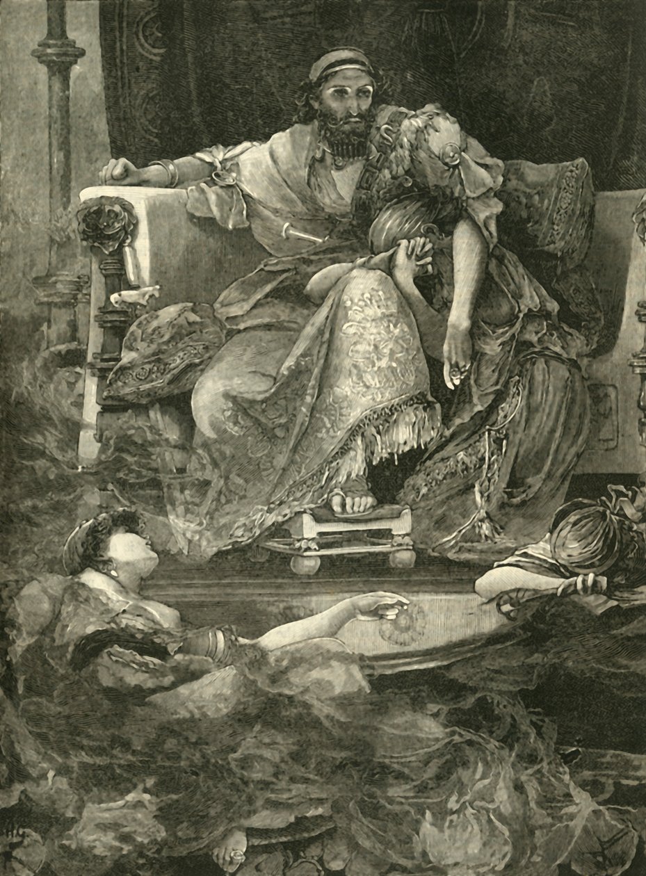 Sardanapalus død, 1890. av Unbekannt