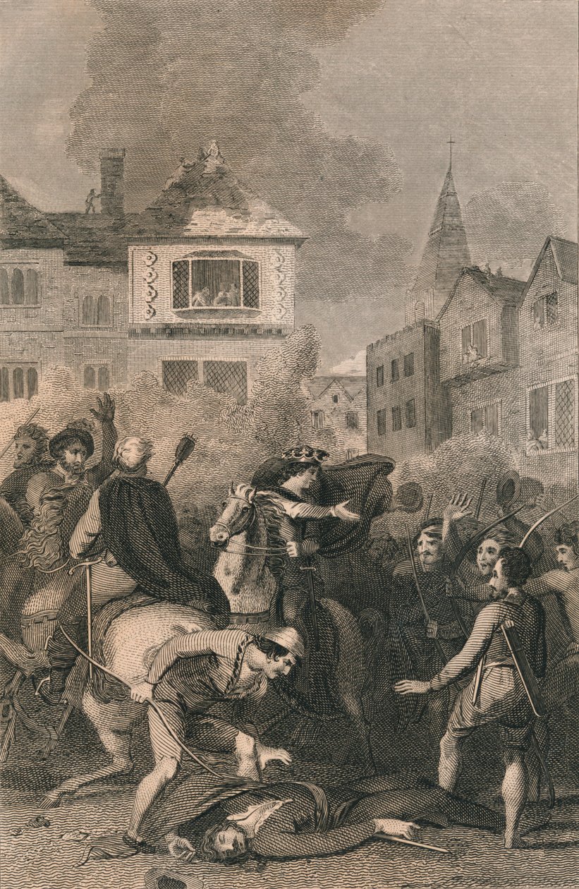 The Death of Wat Tyler, 1381, 1800-tallet av Unbekannt