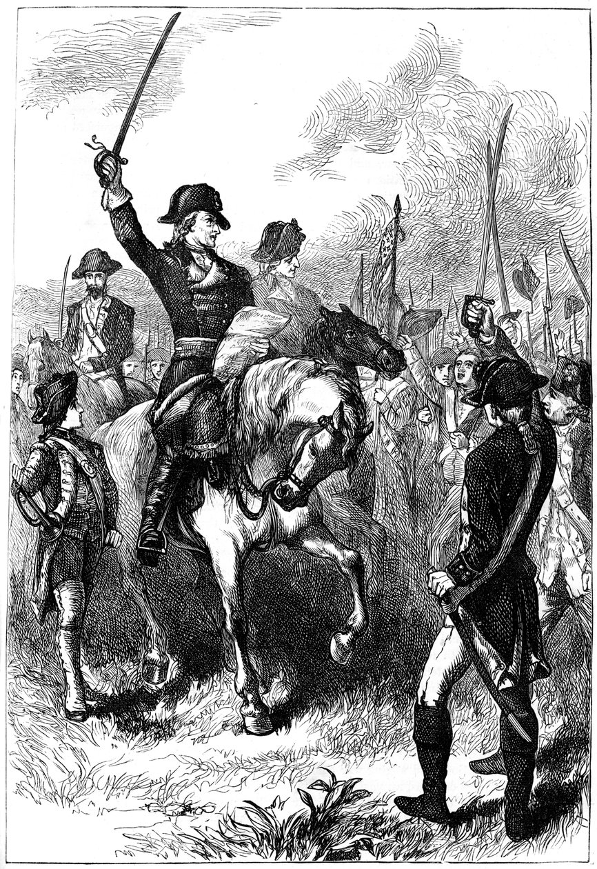 Uavhengighetserklæringen lest for den amerikanske hæren, 1776 c1880 av Unbekannt