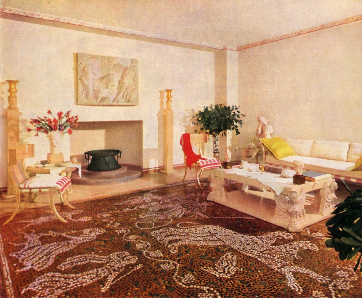 The Dining-Room - Robsjohn-Gibbings, utpekte stilen til dette rommet som Sans Epoque,, 1941. av Unbekannt