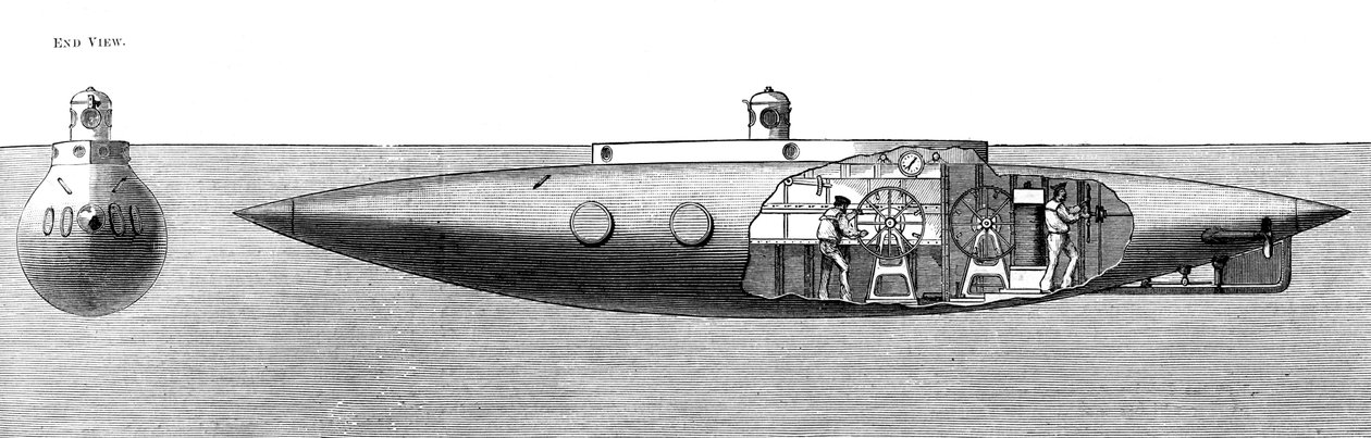 Forskyvningen synkende og stigende ubåtbåt Nautilus, 1887 av Unbekannt