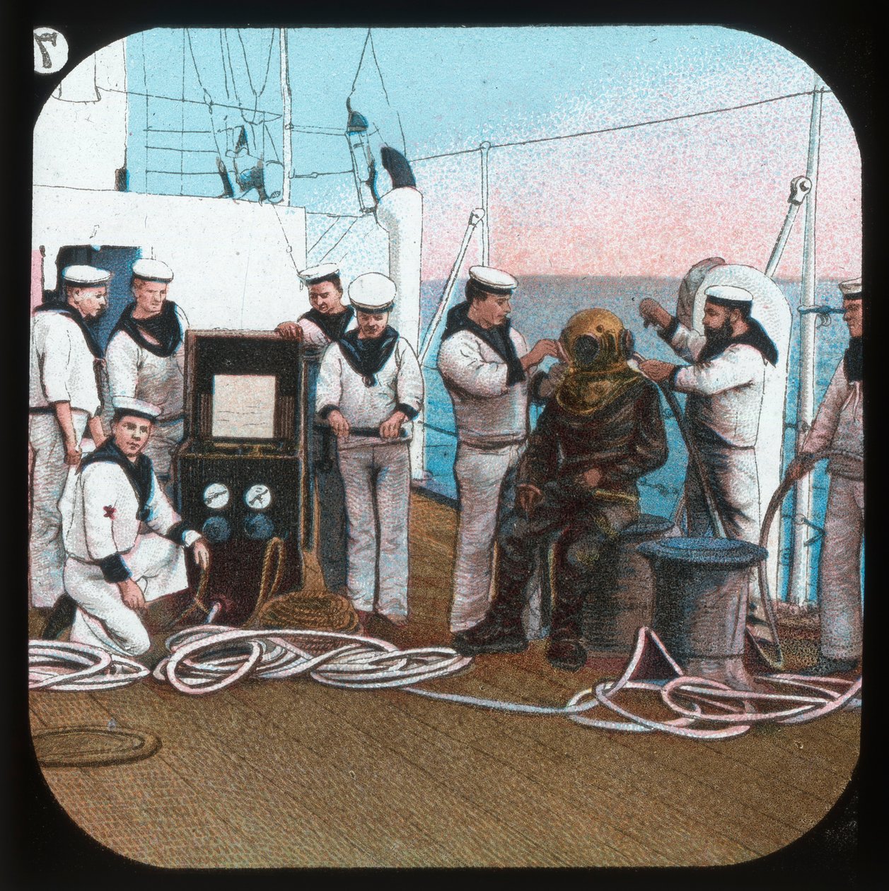 Dykkeren -- H.M.S. Blake, ca 1900. av Unbekannt