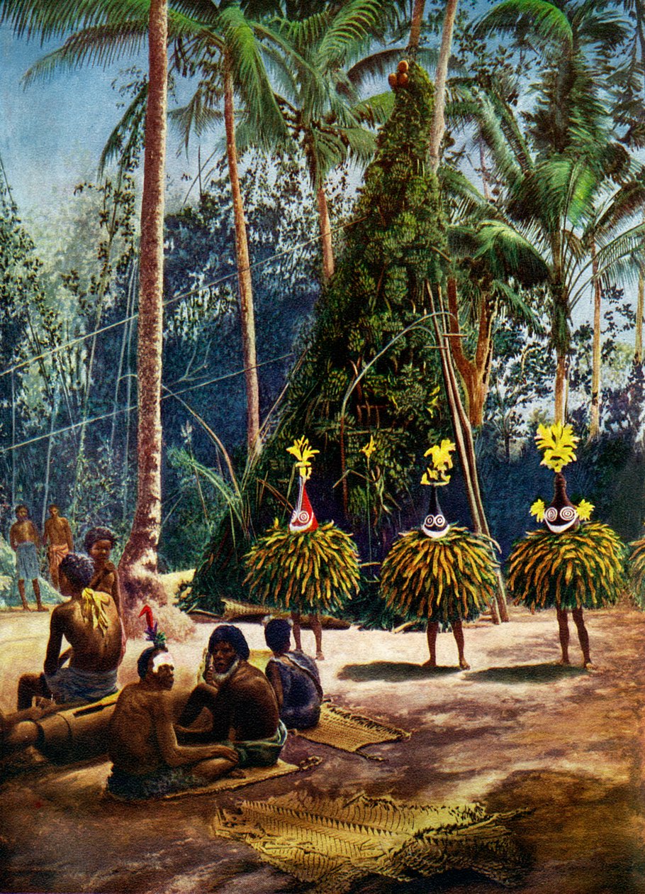 The Duk Duk Society, Bismarck Archipelago, Papua New Guinea, 1920 av Unbekannt