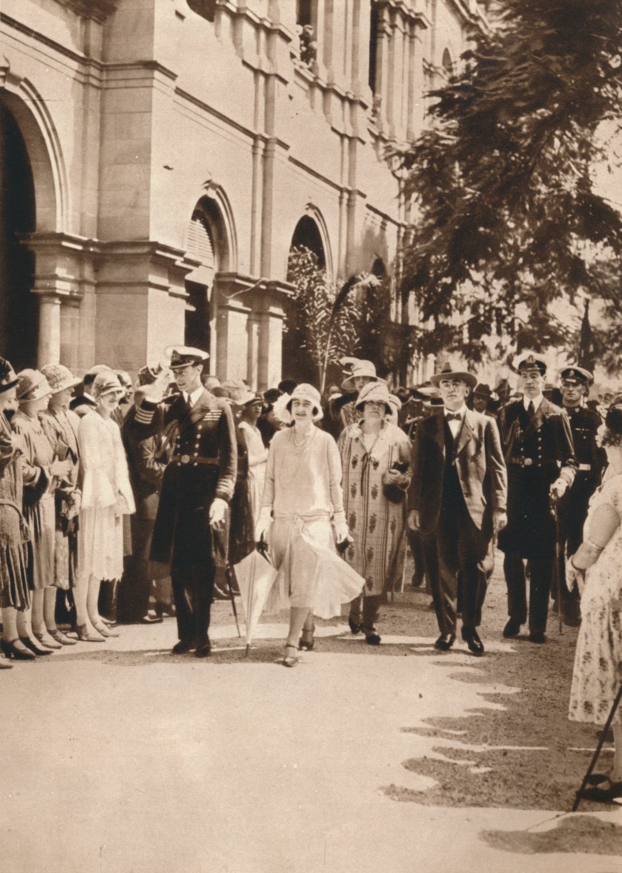 Hertugen og hertuginnen av York og dronning Elizabeth forlot en mottakelse i Brisbane, 1927 av Unbekannt