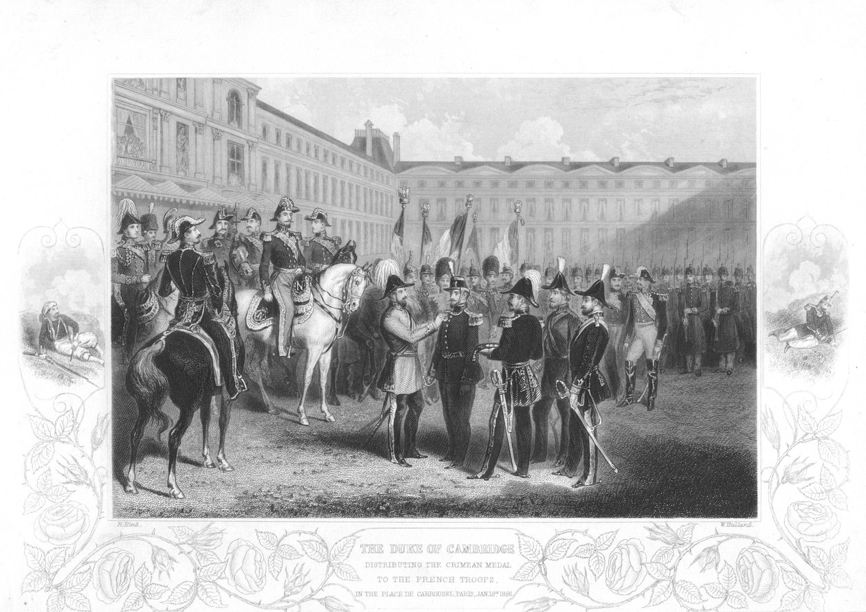 Hertugen av Cambridge overrakte Krim-medaljen til franske soldater, 1856 av Unbekannt