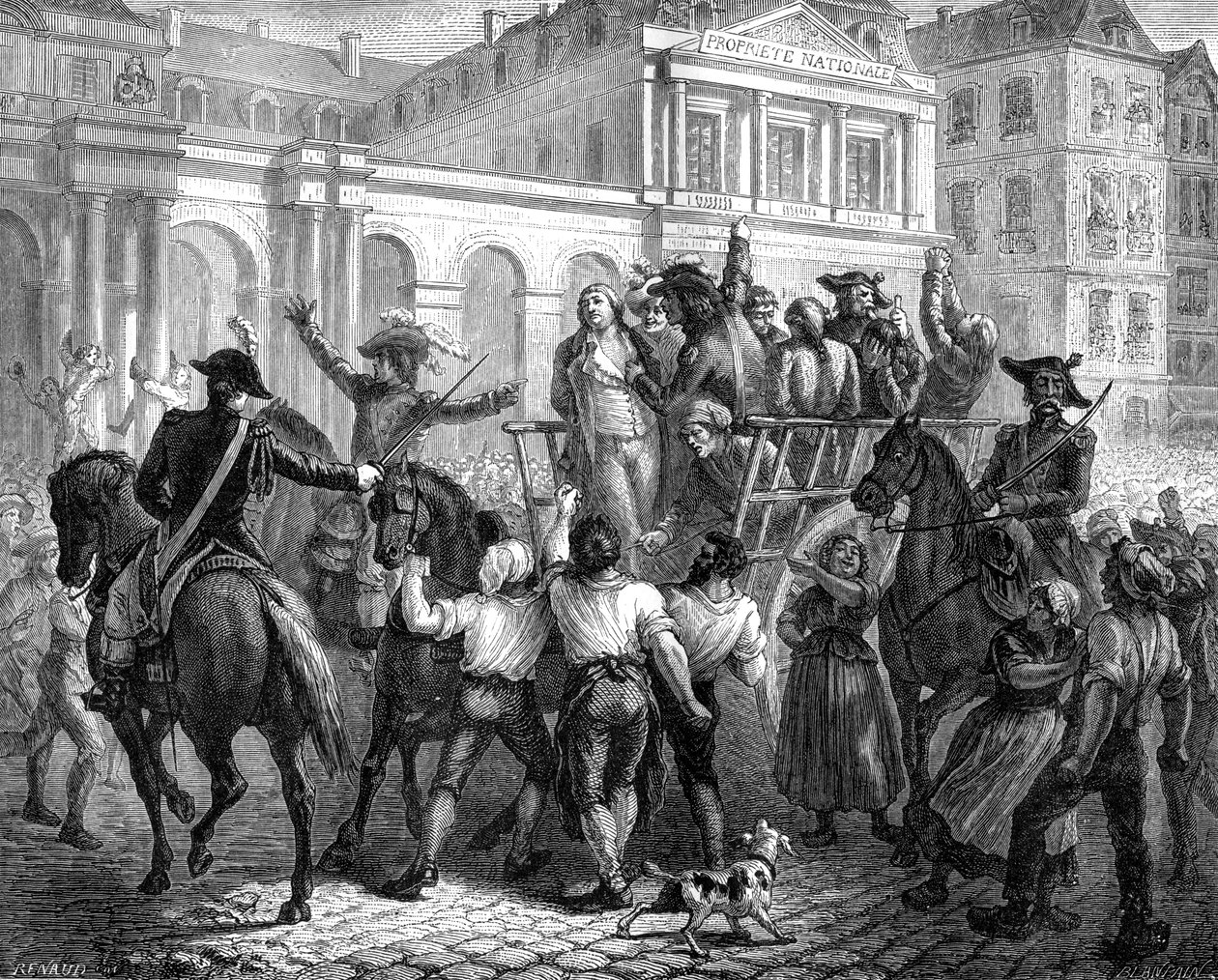 Hertugen av Orleans på vei til giljotinen, Paris, 6. november 1793 1882-1884 av Unbekannt