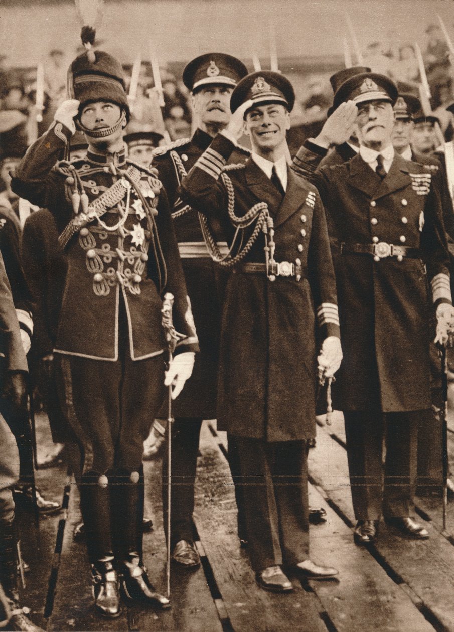 Hertugen av York og prins Henry ønsker prinsen av Wales velkommen i Portsmouth, 1925 av Unbekannt