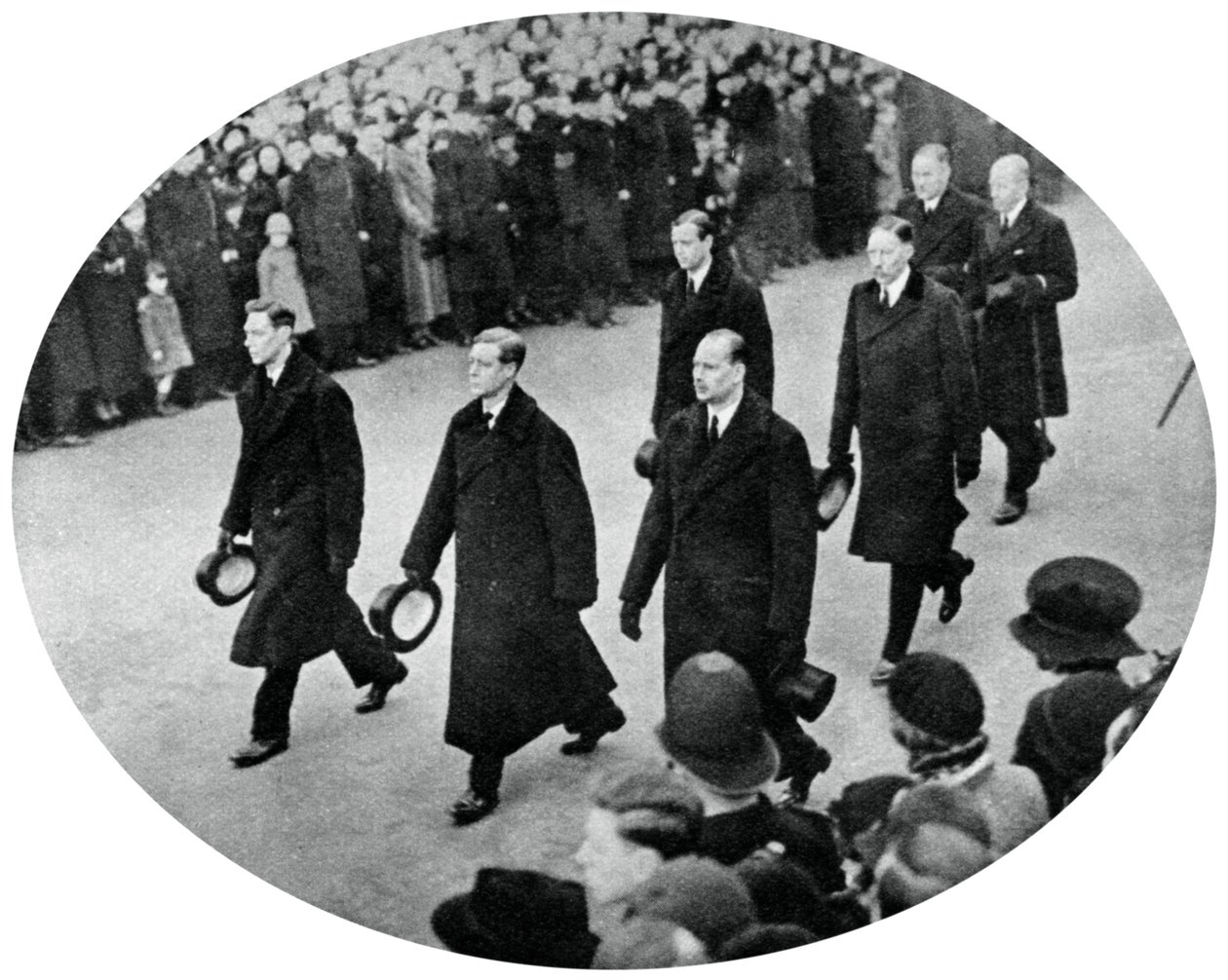 Hertugen av York og hans brødre i kong George Vs begravelsesprosesjon, 1936, 1937 av Unbekannt