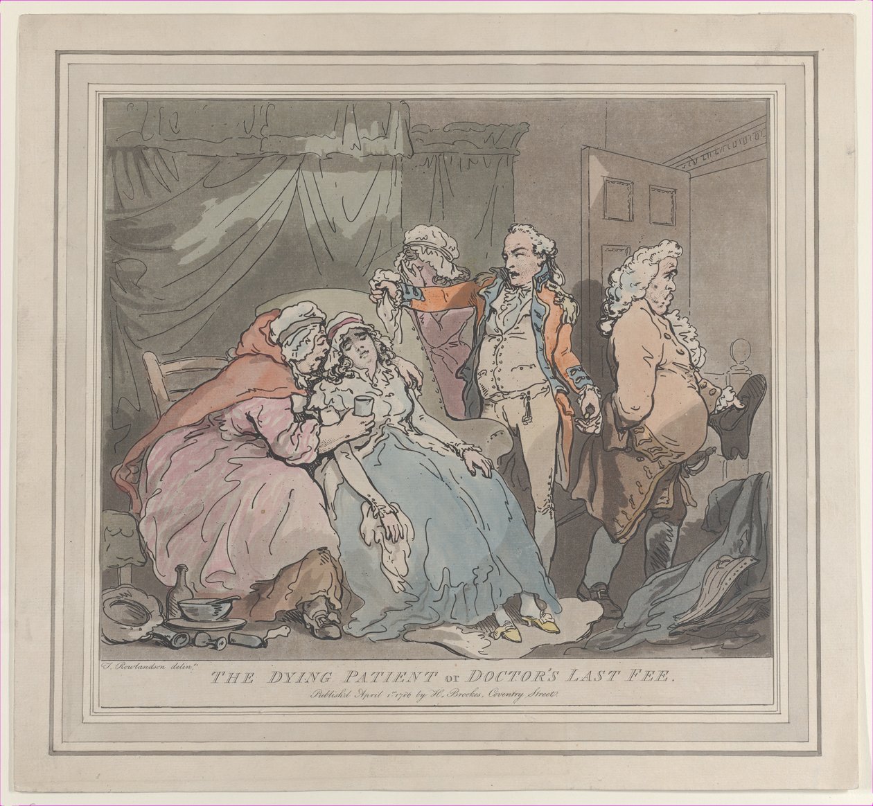 Den døende pasienten, eller doktorens siste honorar, 1. april 1786., 1. april 1786. av Unbekannt