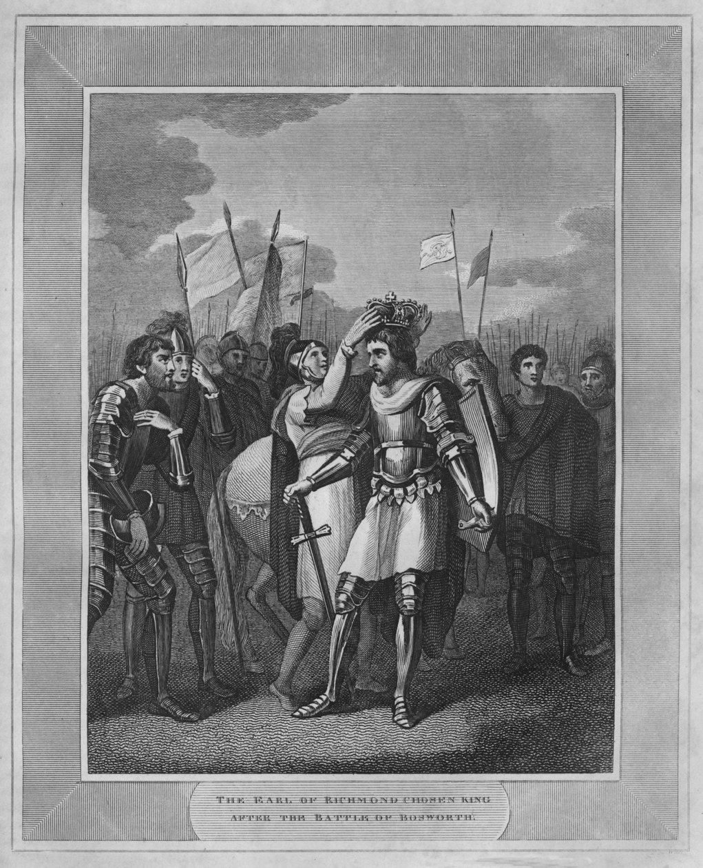 Jarlen av Richmond valgte konge etter slaget ved Bosworth, 1838 av Unbekannt