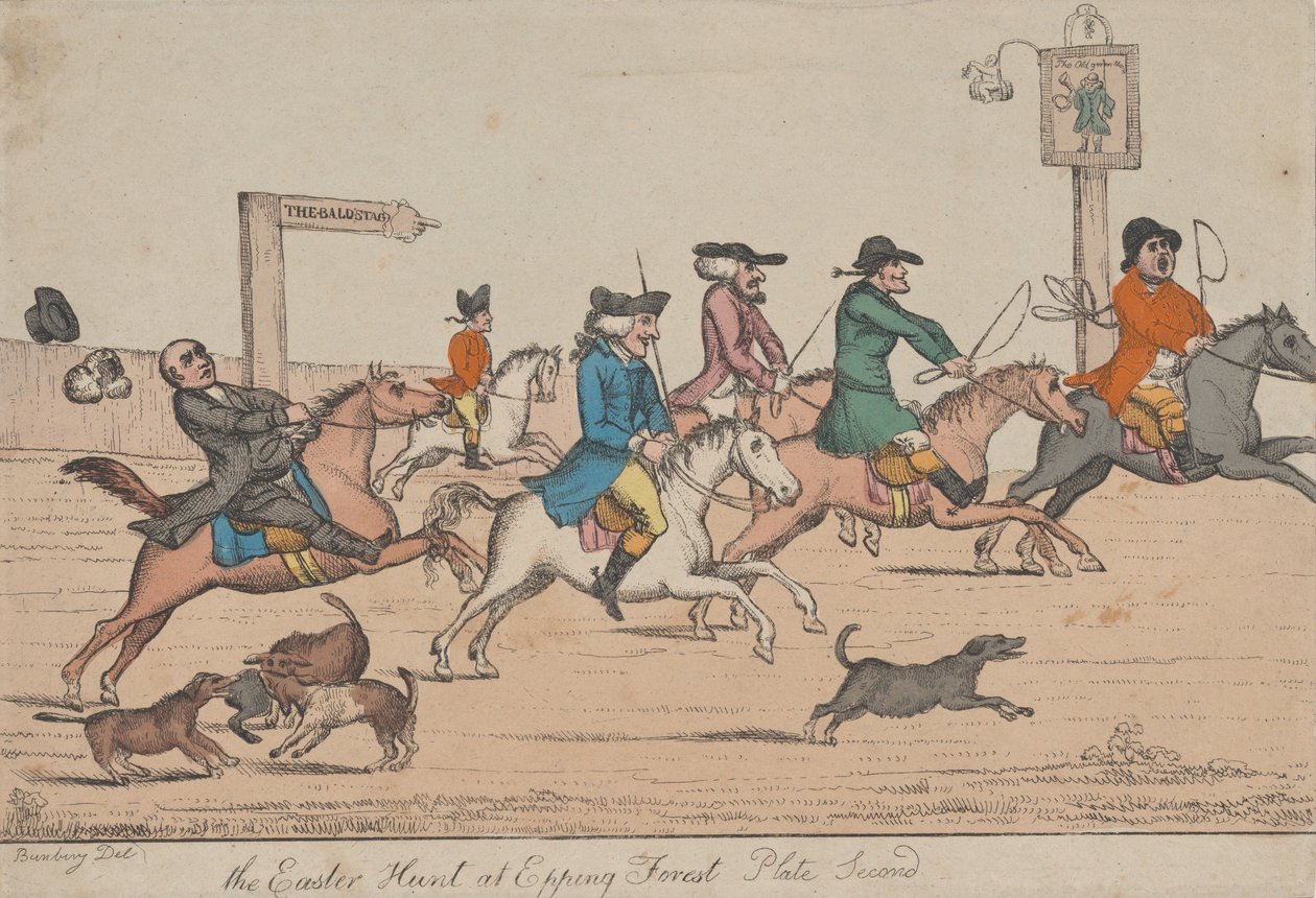 Påskejakten ved Epping Forest, Plate Second, ca. 1810. av Unbekannt
