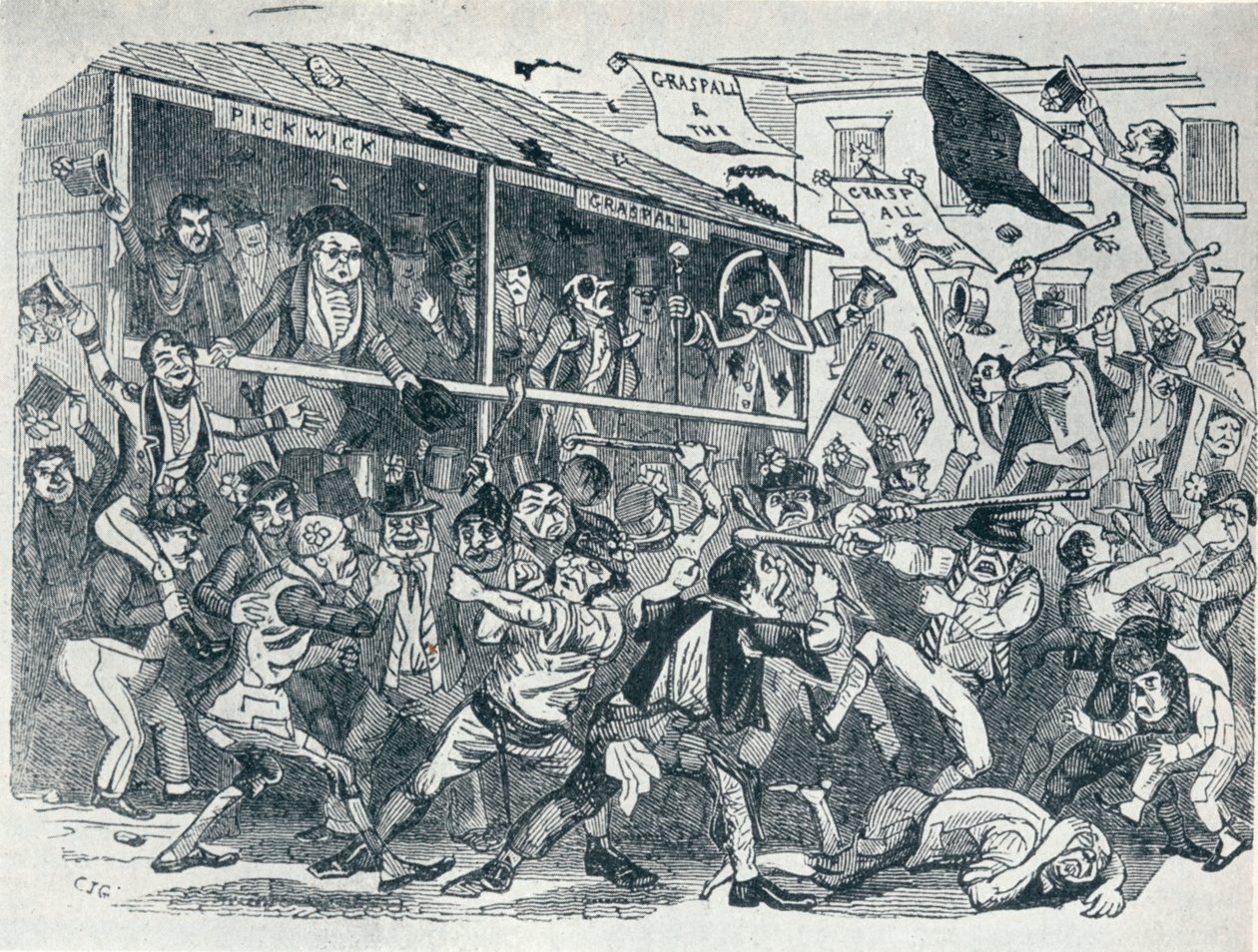 Valget i Eatanswill, c1836, 1925 av Unbekannt