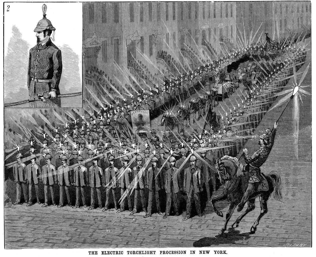 The Electric Torchlight Procession i New York, USA, 1884 av Unbekannt