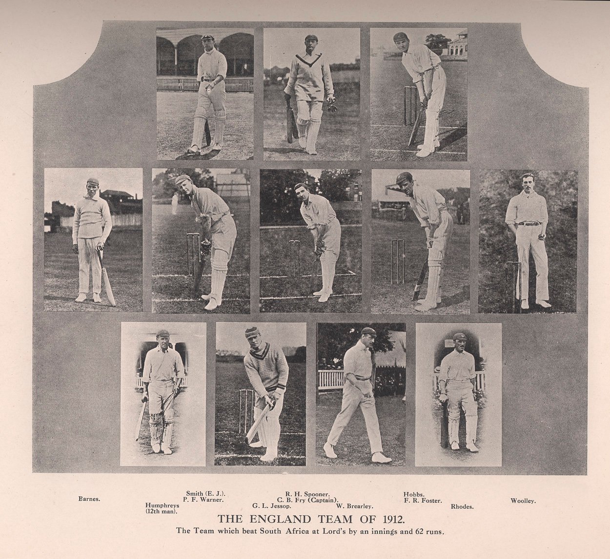 Det engelske cricketlaget i 1912 av Unbekannt