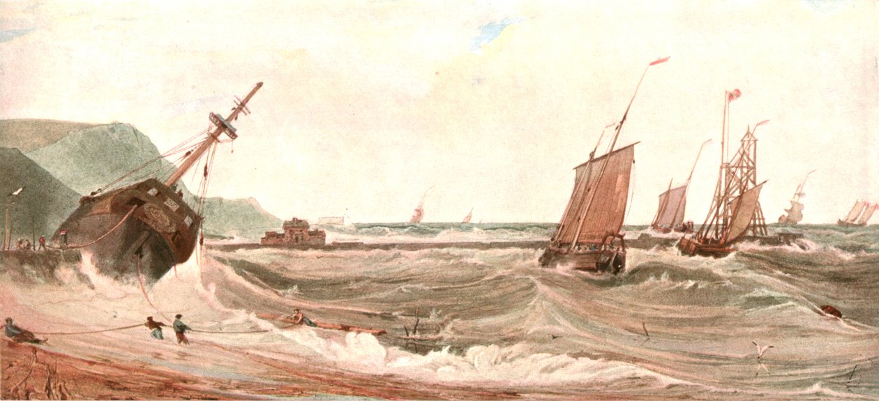 Inngangen til Boulogne havn, c1900. av Unbekannt