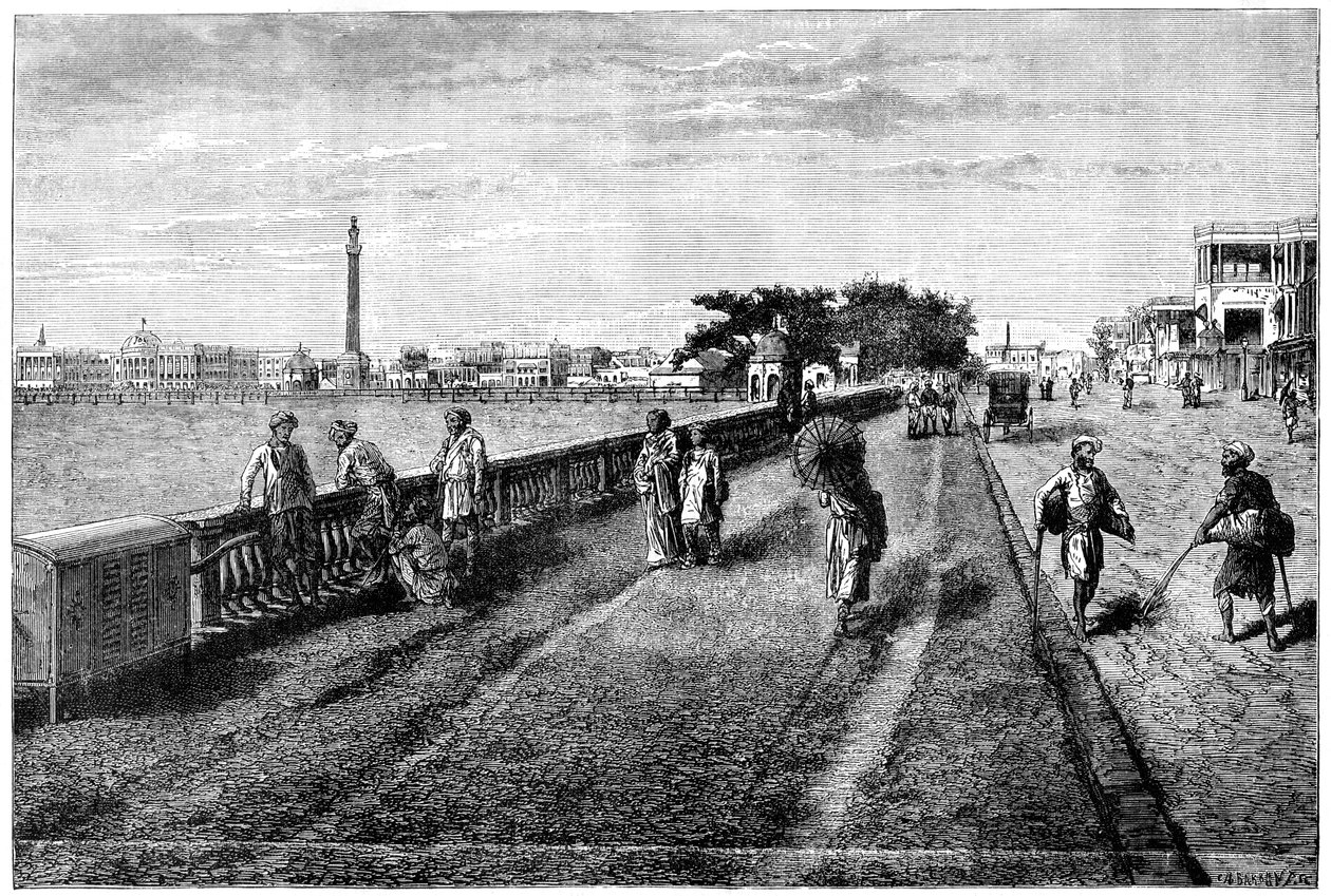 The Esplanade and Government House, Calcutta, India, 1800-tallet av Unbekannt