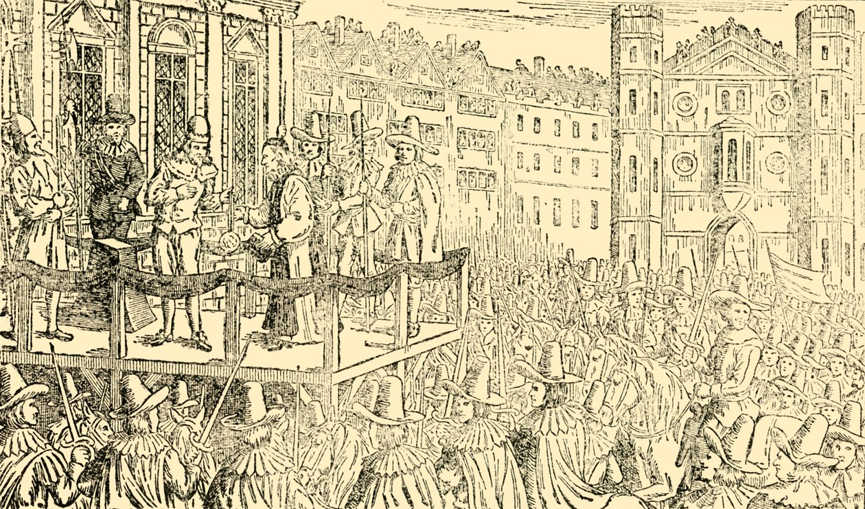 Henrettelsen av Charles I. i Whitehall, 30. januar 1649, c1930. av Unbekannt