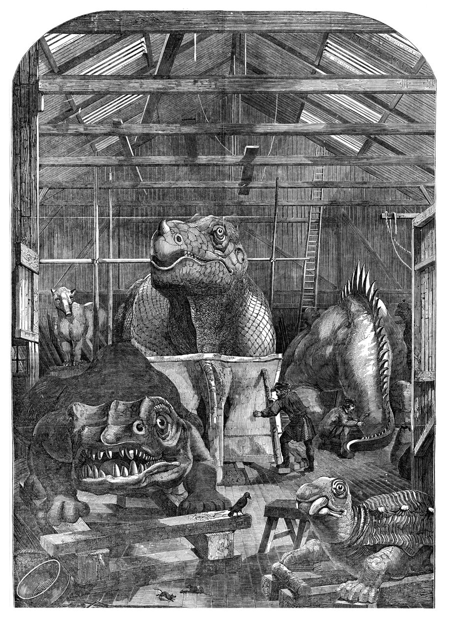 Modellrommet The Extinct Animals i Crystal Palace, Sydenham, 1853 av Unbekannt
