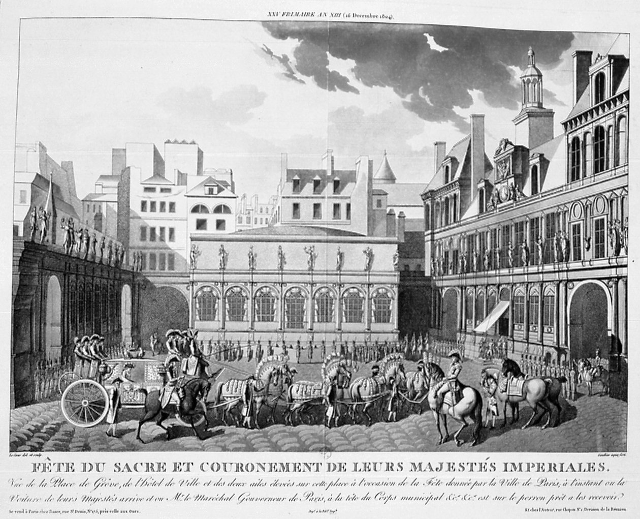 Kroningens festligheter, Paris, 2. desember 1804, 1800-tallet av Unbekannt