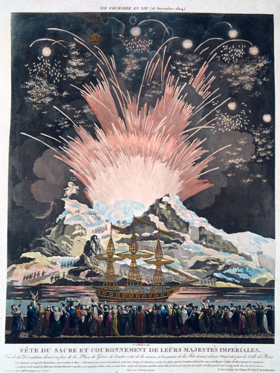 The Festivities of the Coronation, Paris, 2. desember 1804, 1800-tallet av Unbekannt