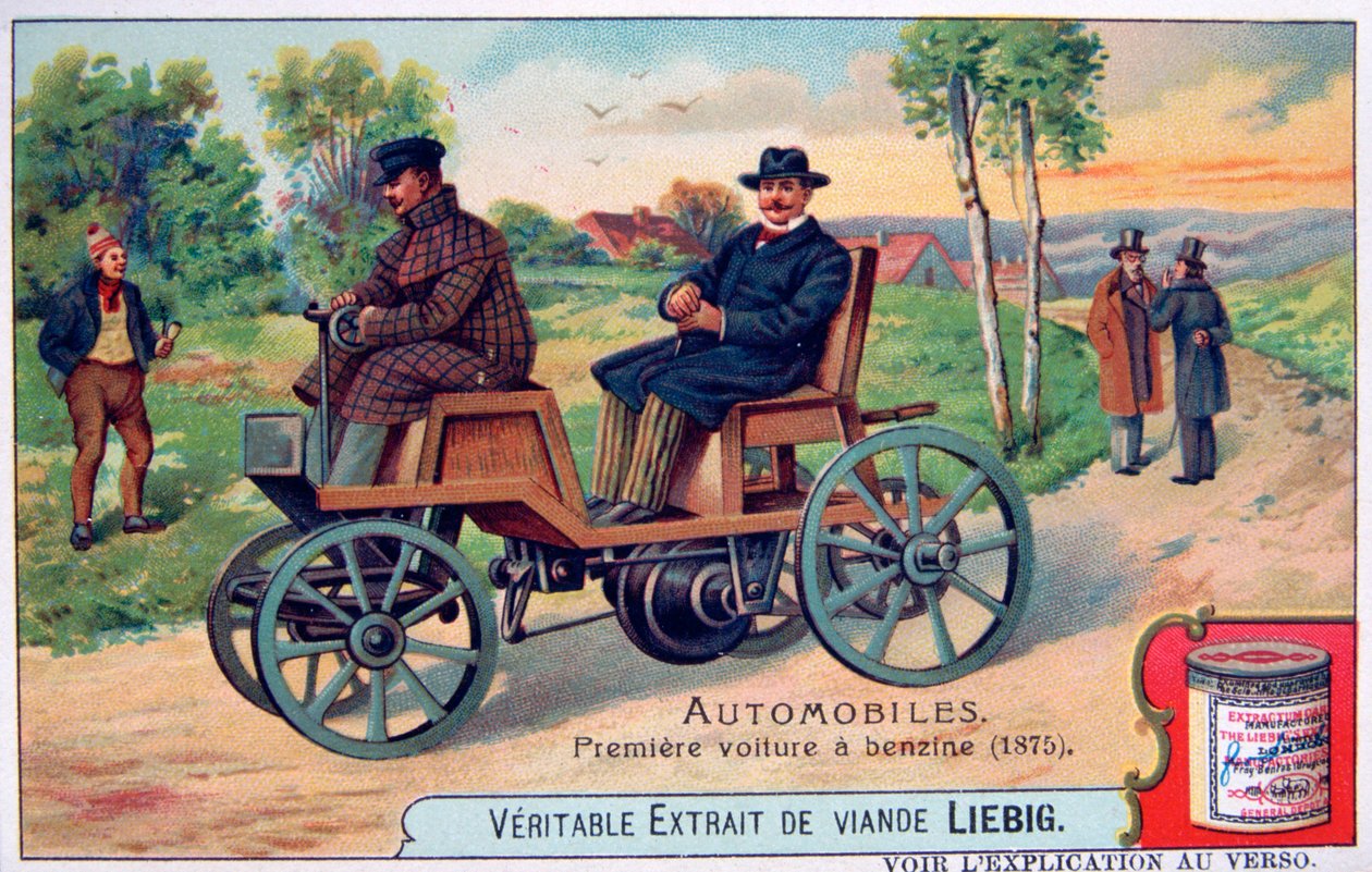 Den første bensinbilen, 1875, c1900 av Unbekannt