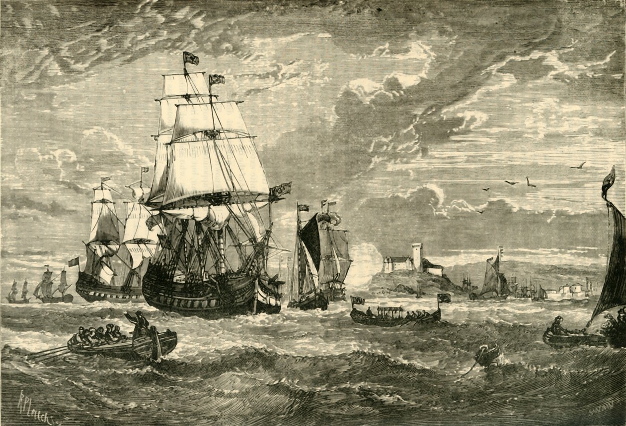 Den første flåten til East India Company forlater Woolwich, 1601, 1890. av Unbekannt