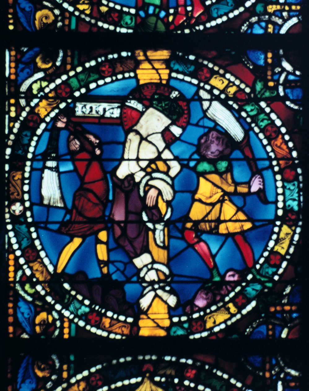 The Flagellation, farget glass, Chartres Cathedral, Frankrike, 1194-1260 av Unbekannt