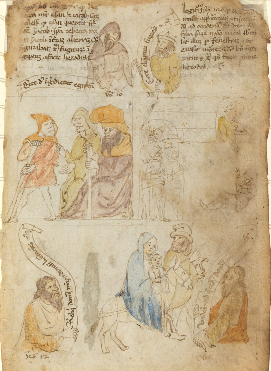 Flukten til Egypt [recto], tidlig på 1400-tallet. av Unbekannt