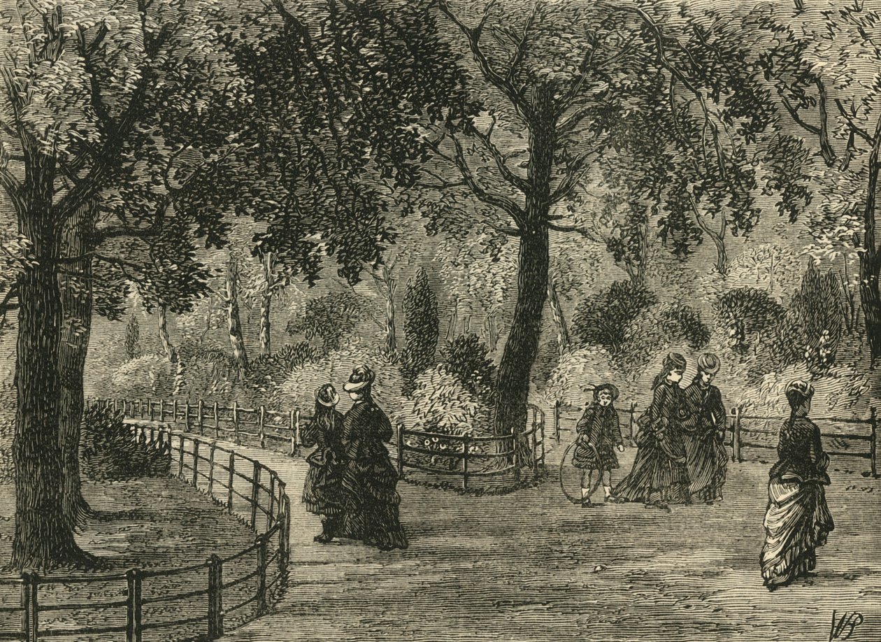 The Flower Walks, Kensington Gardens, c1876. av Unbekannt