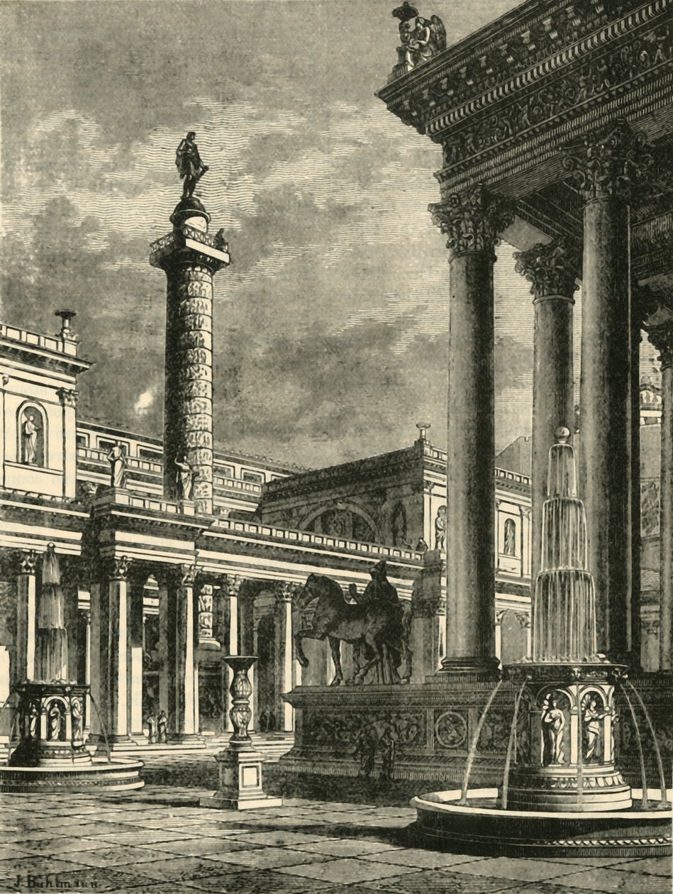 Forumet og kolonnen til Trajans restaurering, 1890. av Unbekannt