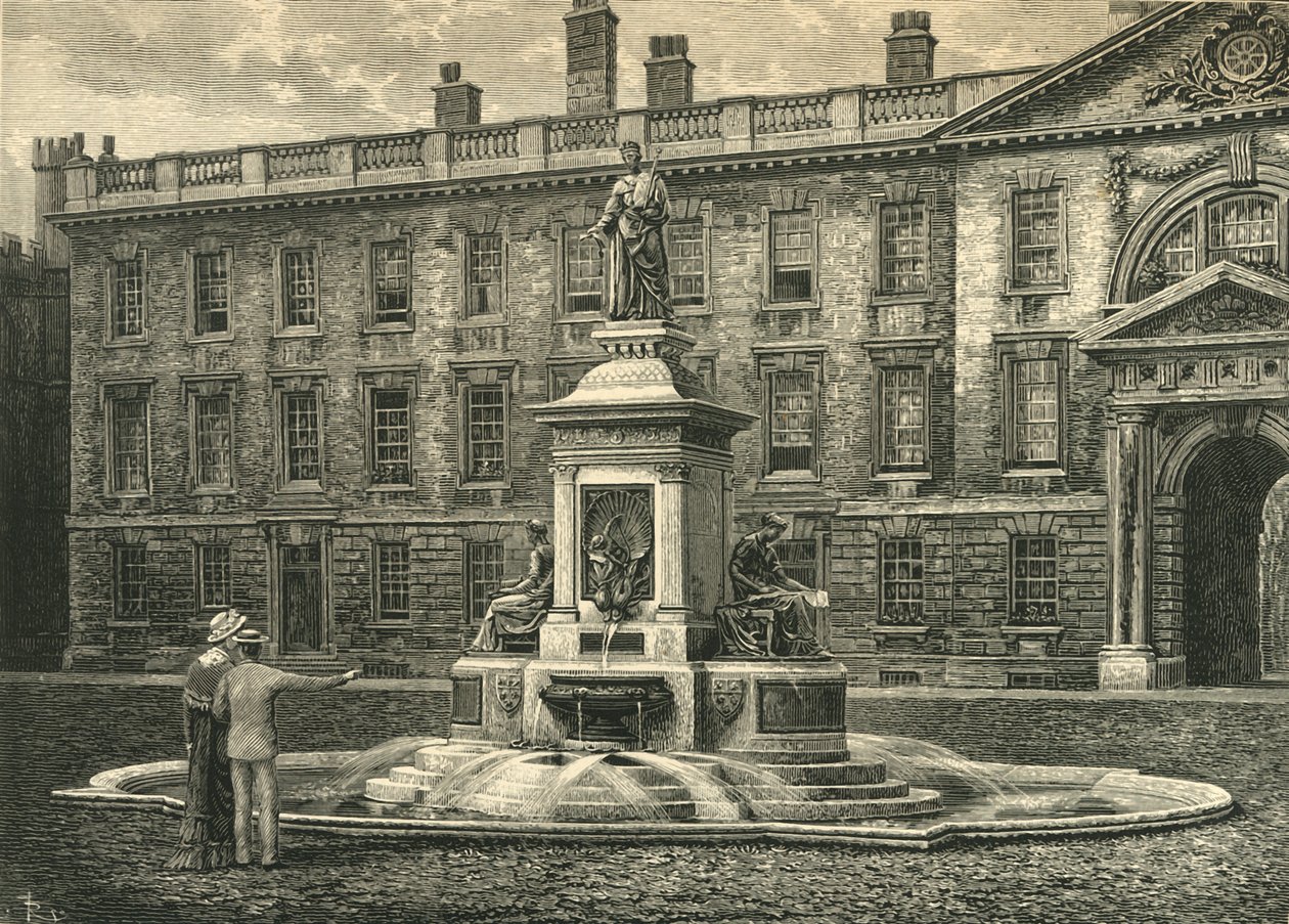 The Fountain, Kings College, Cambridge, sent på 1800-tallet. av Unbekannt