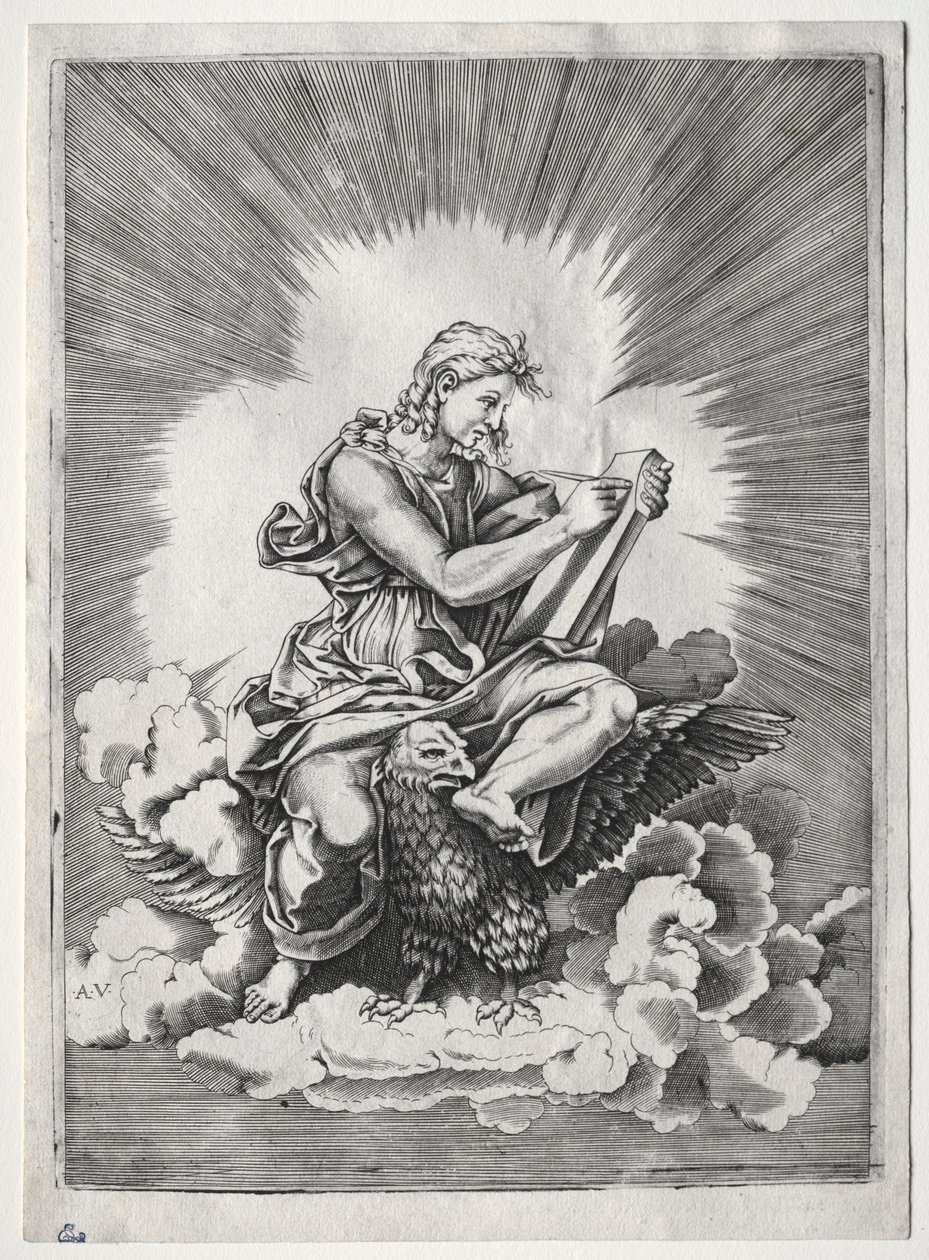 De fire evangelistene: St. John, ca. 1518. av Unbekannt