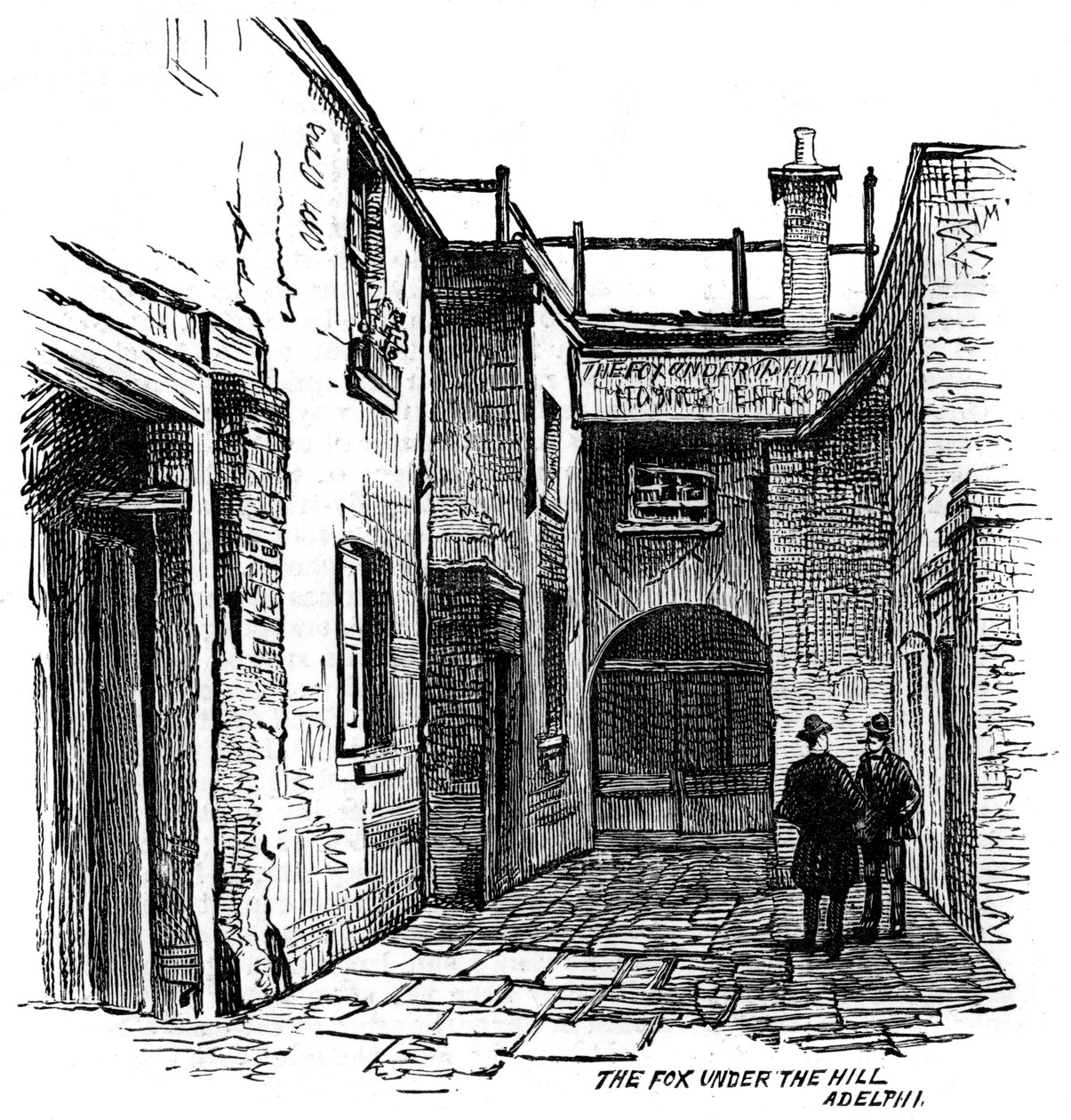 The Fox under the Hill offentlige hus, Adelphi, Westminster, London, 1887 av Unbekannt