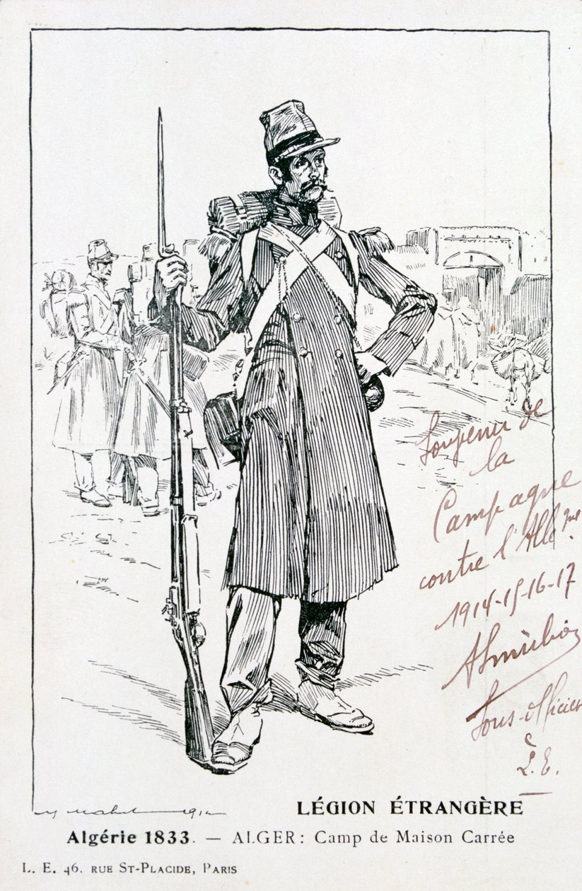 Den franske fremmedlegionen, Maison Carrée, Algerie, 1833, 1900-tallet av Unbekannt