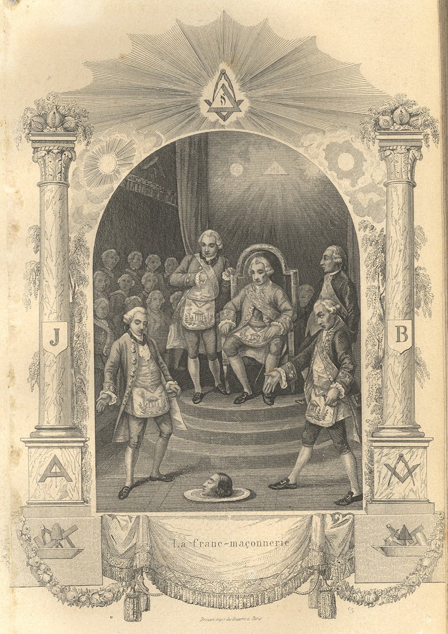 Den franske frimurerseremoni, 1844 av Unbekannt