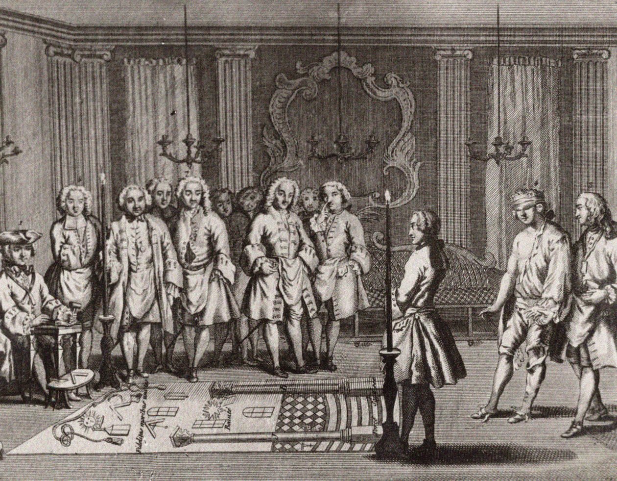 Den franske frimurers innvielsesseremoni, 1700-tallet av Unbekannt
